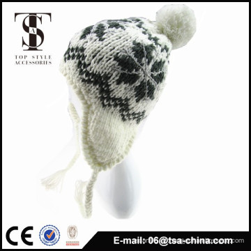 100% Acryl Jacquard gestrickter Beanie Hut im Winter